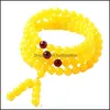 Frisado, jóias 108 Beeswax MTI-Circle Braceletes Manteiga de Frango Amarelo Amber Branco Mel Beads Para Homens e Mulheres Strands Gota entrega 2021