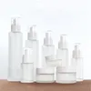 20ml 30ml 40ml 60ml 80ml 100ml 120ml Frosted Glass Cosmetic Bottle Face Cream Jar Refillable Empty Pump Bottles Lotion Spray Cosmetics Sample Storage Containers