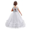 Wedding Princess Dress for Girl Flower Kids Bridesmaid Long Gown New Year Red Robe Backless Design Clothing Evening Party Wear G127539060