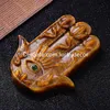 Good Luck Turks Hamsa Evil Oog Collectible Decor Spirituele Blessing Multicolor Natural Quartz Crystal Steen Gesneden Hand van Fatima Bescherming Amulet Fengshui