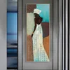 Vintage África Wall Art Canvas Pôsteres e impressões Black Woman Pintura a óleo Corredor Sala de sala de estar Fotos Bohemian Decor Cuadro