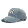 Nowa marka Denim czapka z daszkiem mężczyźni kobiety wyszywane litery dżinsy Snapback tata kapelusz Casquette letnie sporty USA czapka w stylu hip-hop Gorras Q0911