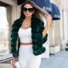 Women's Fur & Faux Short Rex Coat Natural Women Winter Fashion Genuine Full Pelt Jacket With Lapel Collar Trendy Outwear