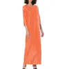 캐주얼 드레스 15 색 여성 PVC Maxi Dress 3 쿼터 슬리브 O 넥 인조 가죽 긴 펑크 패션 파티 클럽 폴 댄스 의상