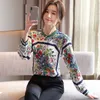 Vintage Frankrijk Stijl Women Blouses Flower Printing Shirts Spring Summer Lange Mouw Blouse vrouwelijke tops Blusas Mujer 210702