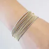 Memory Spring Wire Bracelets for Women Men Fun Bracelet Gold Color 19cm Length Steel Wrap Bangle Jewelry Accessory New 11pcs/lot Q0719