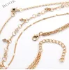 Nieuwe Mode Vintage Multilayer Crystal Hanger Ketting Vrouwen Gouden Kleur Kralen Maan Star Horn Crescent Choker Kettingen Sieraden Nieuw