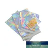 50 sztuk / partia Clear Mylar Folia Glittery Srebrny Samoprzylepny Torba Wysyłka Prezent Craft