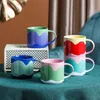 440ml Nordic Painted Ceramic Mug Coffee Breakfast Juice Espresso Cups Beautiful Cute Friends Gift