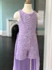 Kids Lace Applique Romper with Detachable Chiffon Overskirt 2021 Sheath Lilac Blue Girl Pageant Wear Dress Jewel Neck Zipper Back