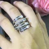 Luxury Baguette Lab Diamond Promise Ring 925 sterling silver Fedi nuziali di fidanzamento Anelli per donna uomo Fine Jewelry Gift