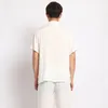メンズスリープウェアカジュアルメンコットンリネンパジャマスーツシャツパンツズボンチャイニーズスタイルの男性の手作りボタンパジャマセットホームウェア