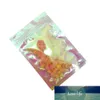 100Pcs/Lot Clear Glittery Rainbow Aluminum Foil Bag Self Seal Reclosable Flat Tear Notch Pouches for Food Candy Snack