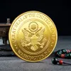 20pcs non magnetico artigianato USA Navy USAF USMC Army Coast Guard Dom Eagle 24k Gold Plate Rare sfida Collezione moneta9280949