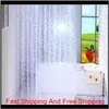 UFRIDAY PVC 3Dウォータープルーフシャワーカーテン透明な白いクリアバスルームカーテンバスwith qylcxa bdesports255t