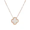 Wholale Ladi Clover Shell Pendant Stainls Steel 18K Rose Gold Women Necklace2484049