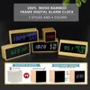 Réveil numérique 100% bambou luminosité réglable bureau de commande vocale grand affichage temps température USB/alimenté par batterie 210310