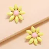 Stud Korean Style Daisy Flower Drop Earrings Cute Acrylic Sunflower Dangle For Women Girls Lovely Summer Jewelry Brincos