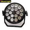 Lavagem de led Slimpar 18x18w rgbwauv 6in1 IR Controle remoto DMX512 LED PAR Light Quad Stage