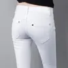 Beyaz Yüksek Bel Kot Kadın Bahar Kot Kadın Skinny Ince OL Ofis Bayan Denim Kalem Pantolon Kadın Kot Femme Pantolon 210222