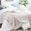 Vinter varm mjuk sherpa filtar mode design resa bärbar stickad fleece filt tjock sängkläder för säng soffa