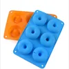 NEWSILICONE Donut Pan 6-holte Donuts Mold Non-Stick Cake Biscuit Bagels Mold Tray Pastry Bakken Tools RRF12163