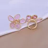 Adjustable Ring for Women Crystal Flower Ring Open Femininity Wedding Jewelry Girls Party Bague Trendy Fashion Rings European and American