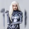 Halloween Adult Homen Black Venom Cosplay Festume Party Feminino Mulher Mulher Superhero Zentai Bodysuit G0925259J