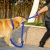 ستراند مزدوج حبل كبير الكلب المقاود المعادن p سلسلة مشبك الحيوانات الأليفة الدائم الجر حبل طوق مجموعة للكلاب الكبيرة 1.2 متر