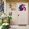 Decorative Flowers & Wreaths Patriotic Wreath Front Door Decorations 4th Of July Independence Day American Flag USA Garland Hanging Decor Ve