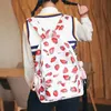 Outdoor Bags Fresh Style Fruit Strawberry Print Backpack Pink Bow Girl Bag Travel