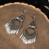 Böhmen Etnisk örhänge för kvinnor Kvinna Rose Goldn Luxury Tassel Dangle Drop Earrings Boho Indian Fine Smycken Tillbehör