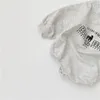 男の子の赤ちゃんの手紙プリントコットンボディスーツ服女赤ちゃん秋の長袖ジャンプスーツ210309