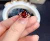 Chic Concise Cross Red Crystal Ruby Gemstones Diamonds Rings for Women Rose Gold White Silver Color Jewelry Fashion Accessories