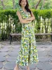 Летнее длинное платье цветочные принты Boho Beach Sexy Elegant A-Line Party Sundress Vestidos 210529