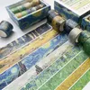8 PCS/Set Gold Stamping Washi Tape Van Gogh Series Starry Night Floral Craft Decorative Adhesive Masking Sticker KDJK2112 2016