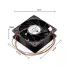 Fans Coolings QFR1212GHE 12V 6000RMP 2.7A 120mm 12038 120 * 120 * 38mm 4-draads PWM Snelheidscontroleserver Koeling voor mijnwerker PC-ventilator