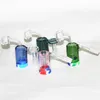 Rokende pijpen 14mm vrouwelijke glazen asvanger met kleuren siliconen containers rechte water bong olierulp en quartz banger water gereedschapsadapter