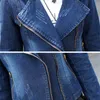Fashion Denim Jacket Femmes Spring Automne Court Manteau Casual Tops Étudiante Étudiante Longue Manches Jeans Vêtements KW12