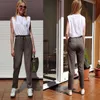 Gigógou s-2xl primavera verão mulheres harem calças cintura alta cordão sólido peg perna mosca calça workwear calças cenoura 210925