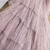 Girls Mesh Layers Cake Dresses For Kids Princess Sequin Elegant Party Tutu Prom Wedding Vestidos Summer Children Ruffles Clothes 20220303 Q2