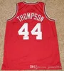 Maillot de basket-ball personnalisé David # Thompson College pour hommes, tout cousu rouge, taille 2XS-5XL, numéro et nom, qualité supérieure