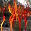 ムラノフロアライト手の吹き飛ばされたオレンジ色のガラススピアイタリア庭園アート装飾彫刻のための屋外ホテルハウスの装飾