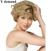 Promotion Afro Kinky Curly Blonde wigs Synthetic Short Black For Black Women Natural Cheap Fashion Party Short Hair Cut Wigsfactory direct