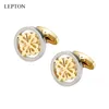 Aço Inoxidável Crusaders Cufflinks Lepton Bufflink para Homens Presentes Pais Dia Amante Amante Amigos de Casamento Aniversários Aniversários