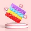 Party Favor Fidget Toys Push Bubbles Toy Rainbow Coin Purse Wallet Ladies Bag Silica Simple Dimple Crossbody Bags