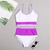 Womens Splicing Color Swimwear Fashion Sling Top Slip Split Bikini Costumi da bagno Estate Designer Donna Spiaggia Piscina Bikini sexy Set