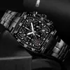 Mens Watch WWOOR Fashion Stainless Steel Black Quartz Military Wristwatch Man Sport Square Waterproof Chronograph Clock 210527