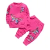 Botezai Kinderen Meisjes Kleding Sets Zomer Mode Stijl Vlinder Gedrukt T-shirts + Broek 2 stks Baby Meisjes Kleding Sets 211021