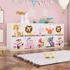 13 Inch Cartoon Animal Cube Storage Box Folding Washed Oxford Cloth Fabric Bins For Toys Organizers Basket 211102